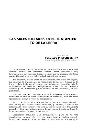 LAS SALES BILIARES EN EL TRATAMIEN- TO DE LA LEPRA