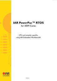 IAR PowerPac RTOS for ARM Cores, CPU and compiler specifics ...