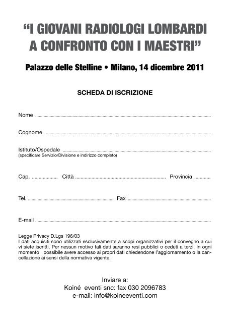 i giovani radiologi lombardi a confronto con i maestri - SIRM