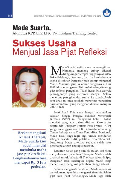 Sukses Usaha Menjual Jasa Pijat Refleksi - Ditjen PAUDNI