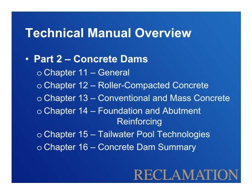 Overview - Overtopping Protection for Concrete Dams