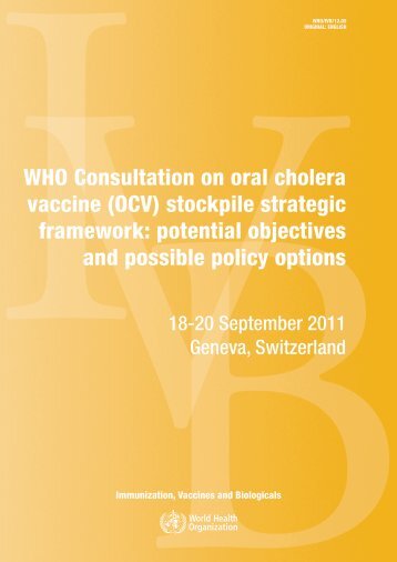 WHO Consultation on oral cholera vaccine (OCV ... - libdoc.who.int
