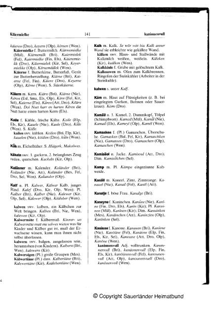 Plattdeutsches Wörterbuch des kurkölnischen Sauerlandes