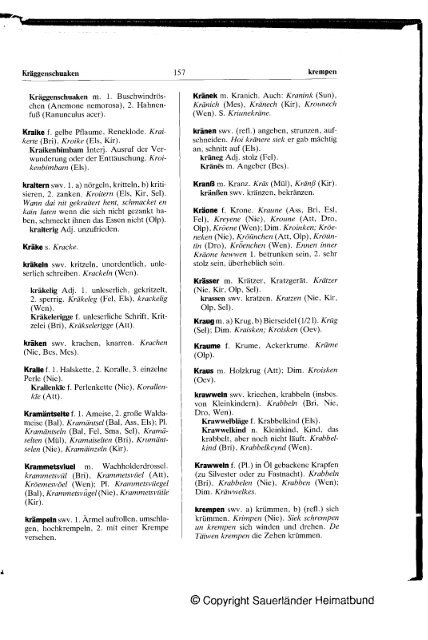 Plattdeutsches Wörterbuch des kurkölnischen Sauerlandes