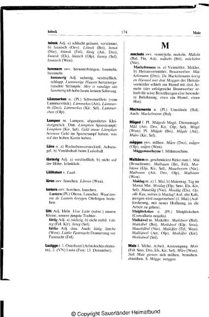 Plattdeutsches Wörterbuch des kurkölnischen Sauerlandes