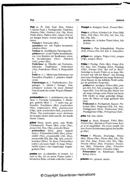 Plattdeutsches Wörterbuch des kurkölnischen Sauerlandes