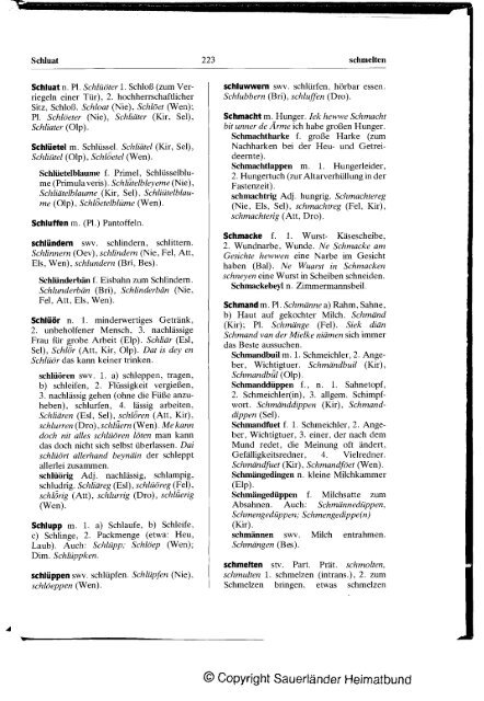 Plattdeutsches Wörterbuch des kurkölnischen Sauerlandes