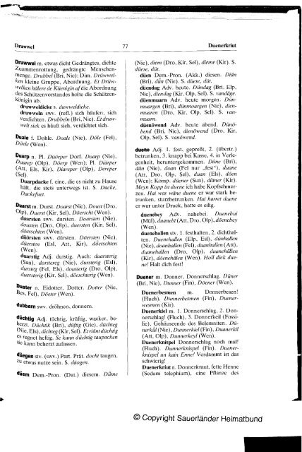 Plattdeutsches Wörterbuch des kurkölnischen Sauerlandes