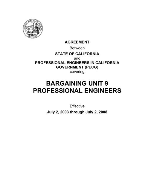 bargaining unit 9 professional engineers - Dpa - State of California