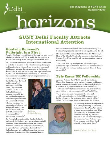 SUNY Delhi Faculty Attracts International Attention Goodwin