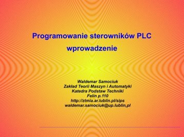 Programowanie sterownikÃ³w PLC wprowadzenie - ZakÅad Teorii ...