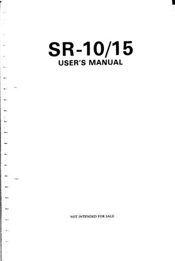 SR-10/15 USER'S MANUAL