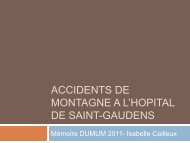 Accidents de montagne a l'hopital de saint-gaudens