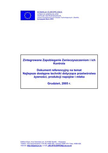 Streszczenie Dokumentu Referencyjnego BAT w sprawie ... - IPPC