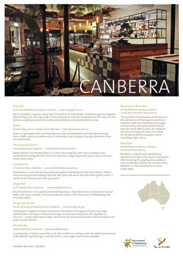 Canberra Bar Scene - Tourism Australia