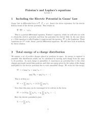 Poission's and Laplace's equations 1 Including the Electric Potential ...