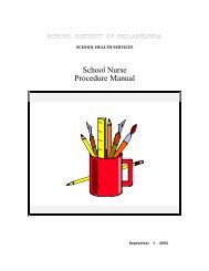 School Nurse Procedure Manual - The School District of Philadelphia