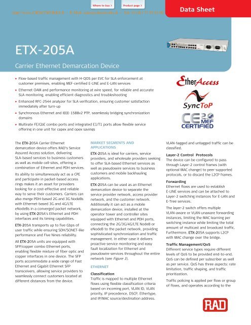 ETX-205A - CB Networks