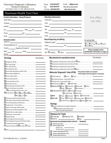 Submission Form - Veterinary Diagnostic Laboratory - University of ...