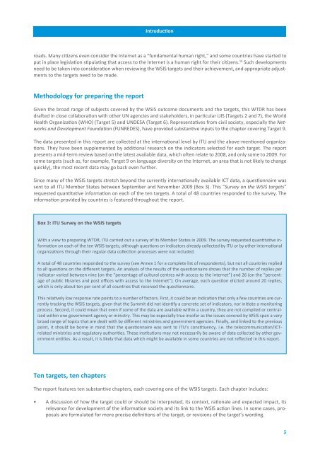 Monitoring the WSIS targets