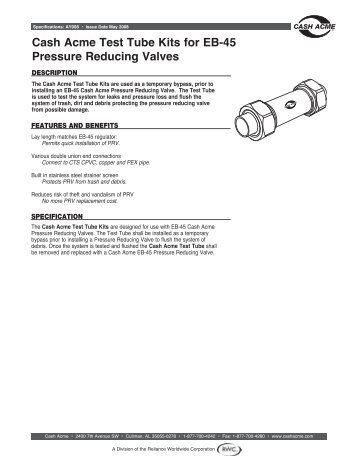 Specification Sheet - Cash Acme