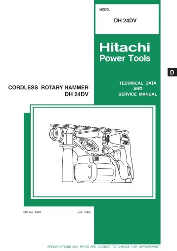 CORDLESS ROTARY HAMMER Model DH 24DV - Hitachi Powertools