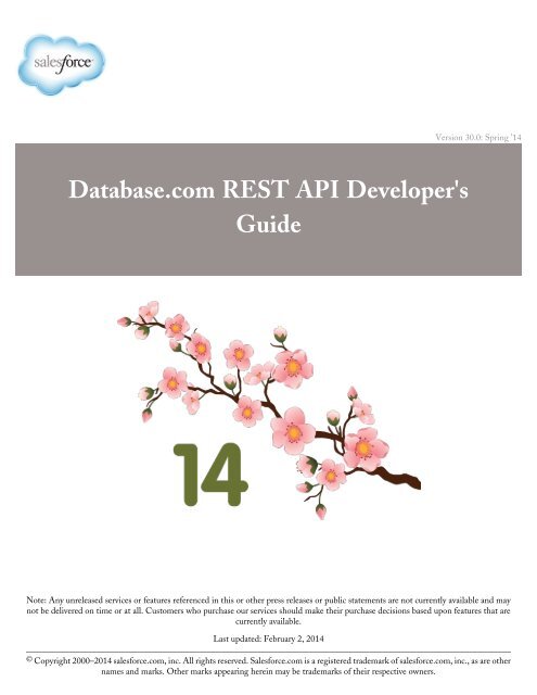 Database.com REST API Developer's Guide - Salesforce.com