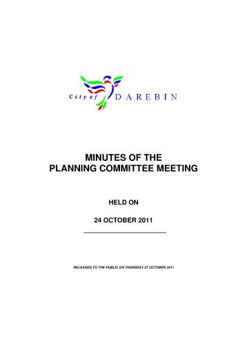 minutes of the planning committee meeting held on ... - City of Darebin