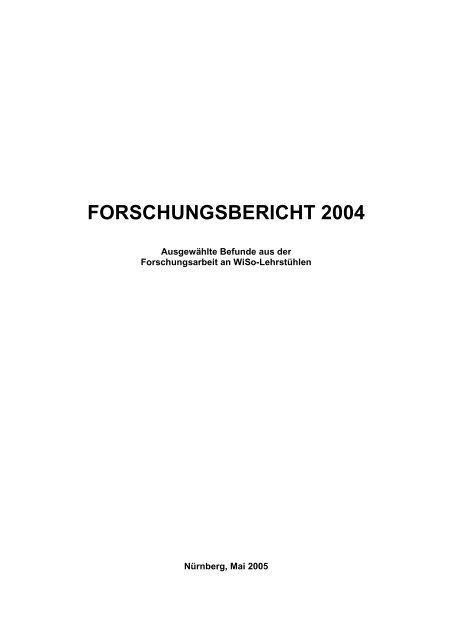 FORSCHUNGSBERICHT 2004 - am Fachbereich ...