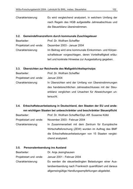 FORSCHUNGSBERICHT 2004 - am Fachbereich ...