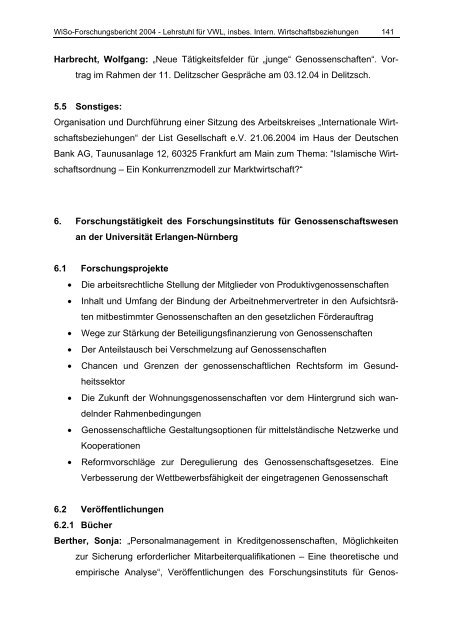 FORSCHUNGSBERICHT 2004 - am Fachbereich ...