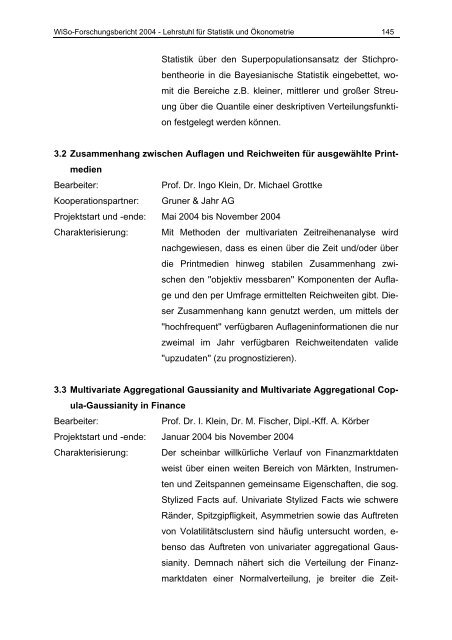 FORSCHUNGSBERICHT 2004 - am Fachbereich ...