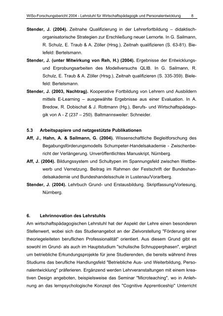 FORSCHUNGSBERICHT 2004 - am Fachbereich ...