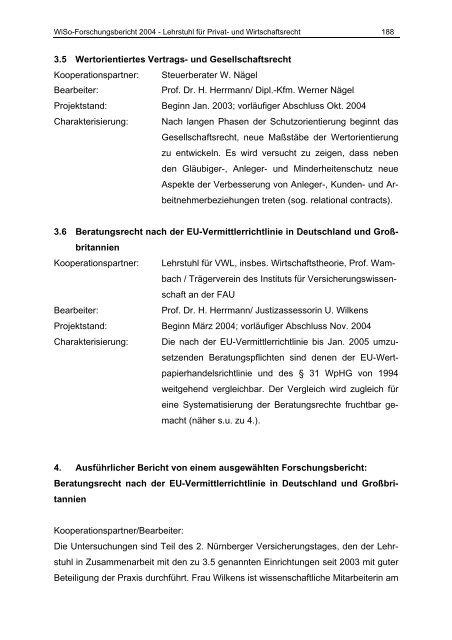 FORSCHUNGSBERICHT 2004 - am Fachbereich ...