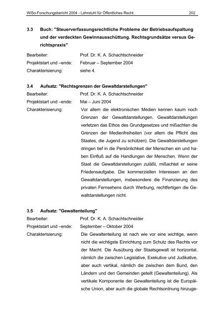 FORSCHUNGSBERICHT 2004 - am Fachbereich ...