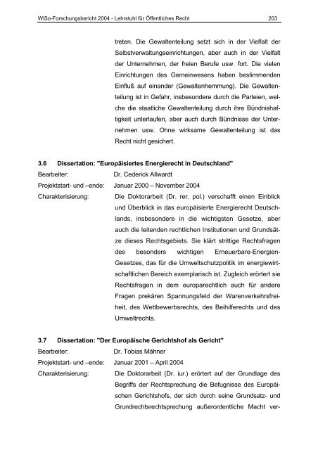 FORSCHUNGSBERICHT 2004 - am Fachbereich ...