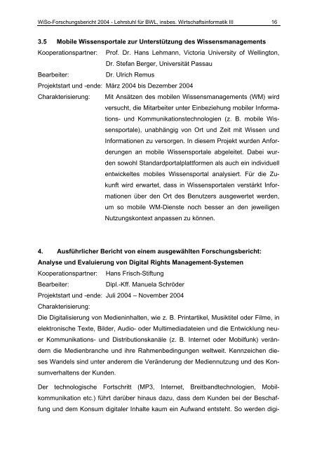 FORSCHUNGSBERICHT 2004 - am Fachbereich ...