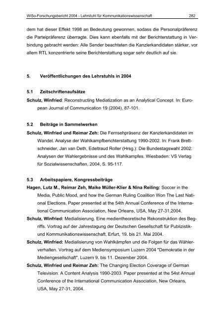 FORSCHUNGSBERICHT 2004 - am Fachbereich ...