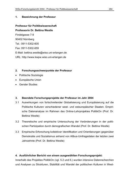 FORSCHUNGSBERICHT 2004 - am Fachbereich ...