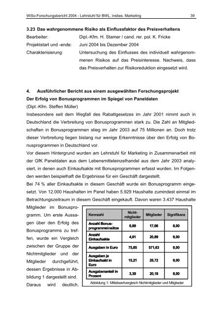 FORSCHUNGSBERICHT 2004 - am Fachbereich ...