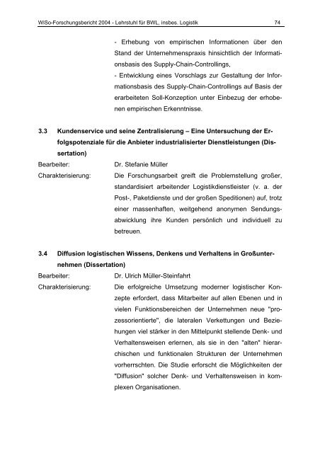 FORSCHUNGSBERICHT 2004 - am Fachbereich ...