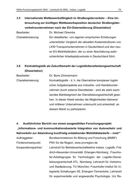 FORSCHUNGSBERICHT 2004 - am Fachbereich ...