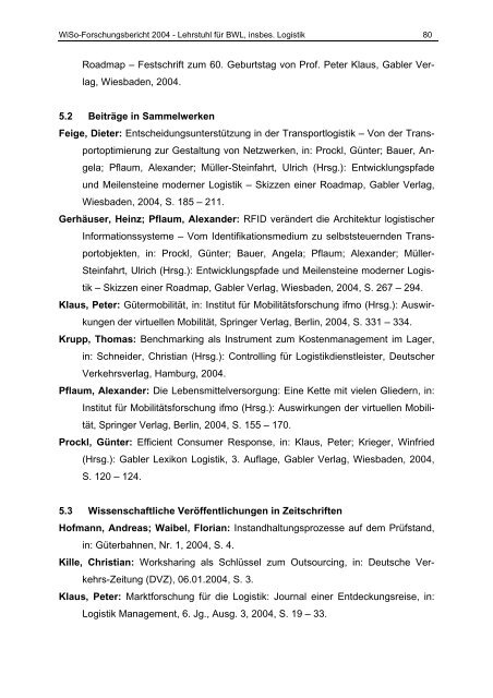 FORSCHUNGSBERICHT 2004 - am Fachbereich ...