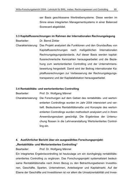 FORSCHUNGSBERICHT 2004 - am Fachbereich ...