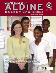 You'll find it in Aldine 2006.indd - Aldine Independent School District