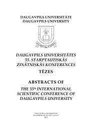 Daugavpils UniversitÄtes 55.StarptautiskÄs ... - DU conference