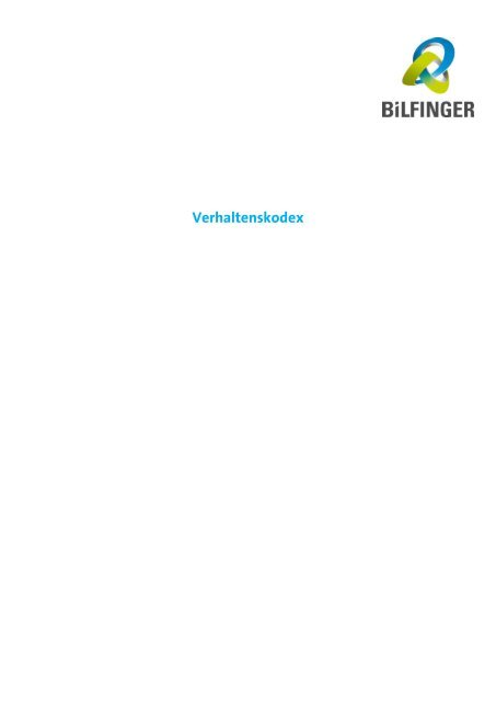 Verhaltenskodex - Bilfinger SE