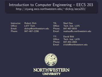Introduction to Computer Engineering â EECS 203