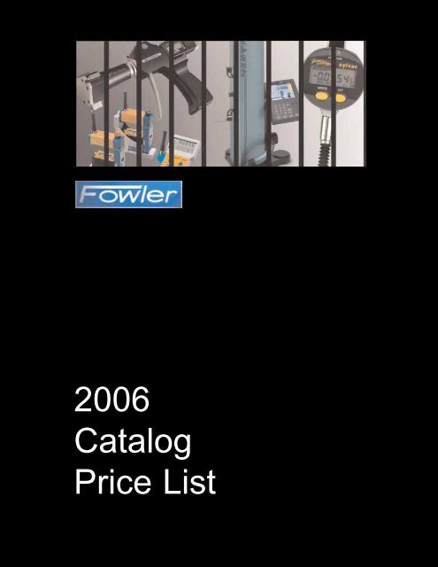 fowler 2006 price list - JW Donchin CO.