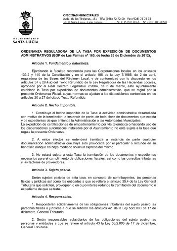 Ordenanza Reguladora de la Tasa por Expedición de Documentos ...